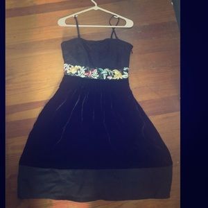 Floreat Black Velvet dress from Anthropologie NWT